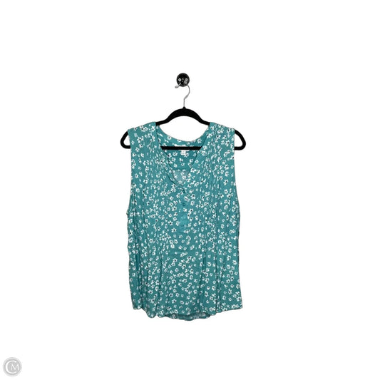 Top Sleeveless By Market & Spruce In Teal, Size: 3x