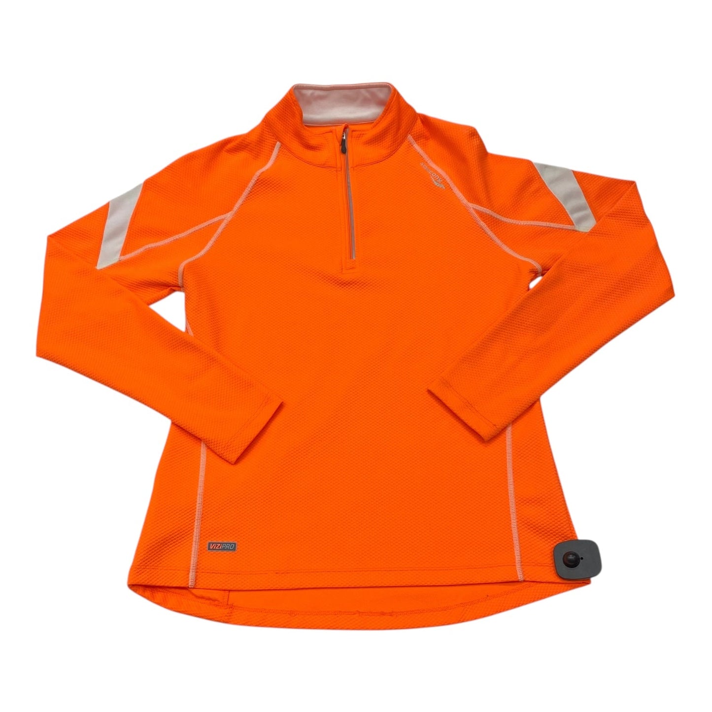 Athletic Top Ls Collar By Saucony In Orange, Size:M