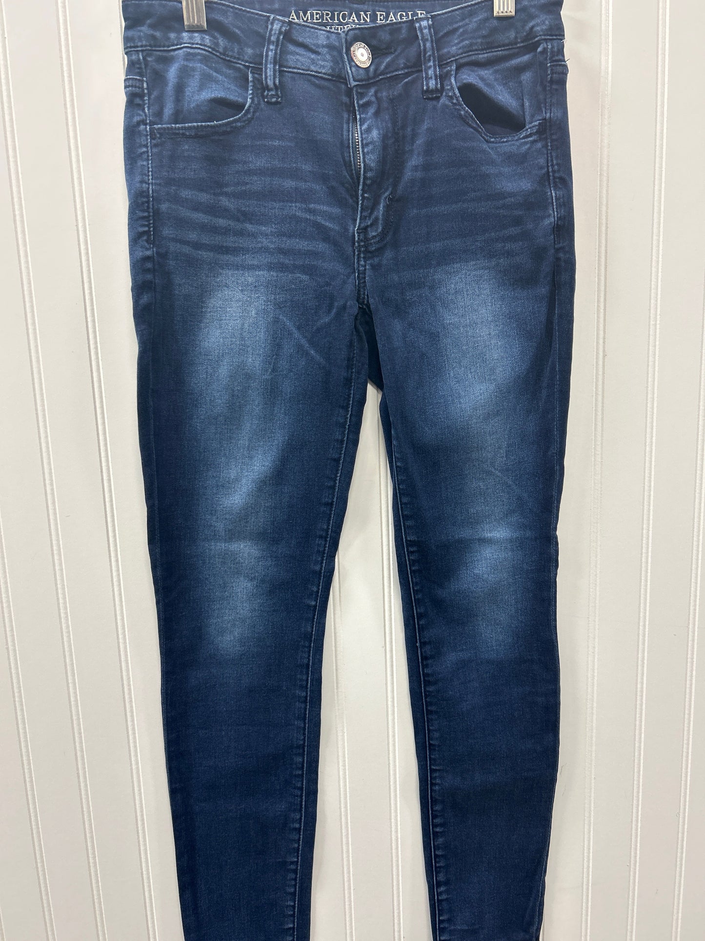 Jeans Skinny By American Eagle In Blue Denim, Size:8