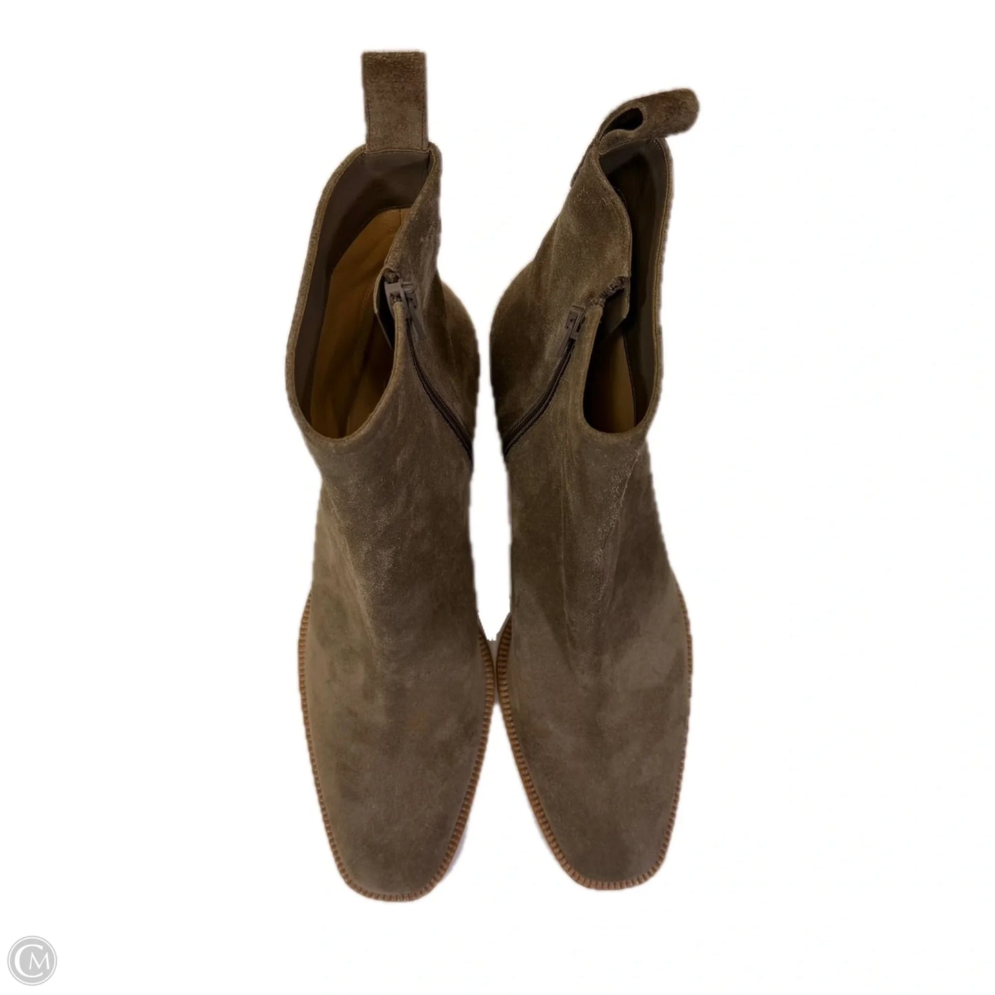 Boots Luxury Designer By Christian Louboutin In Tan, Size: 8.5