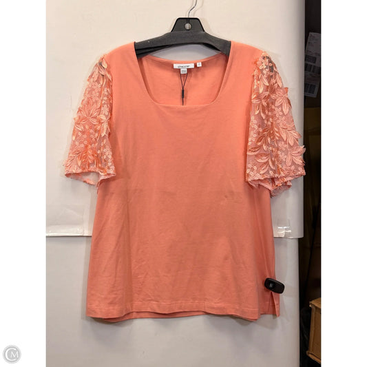 Top Short Sleeve By Chicos In Peach, Size: L