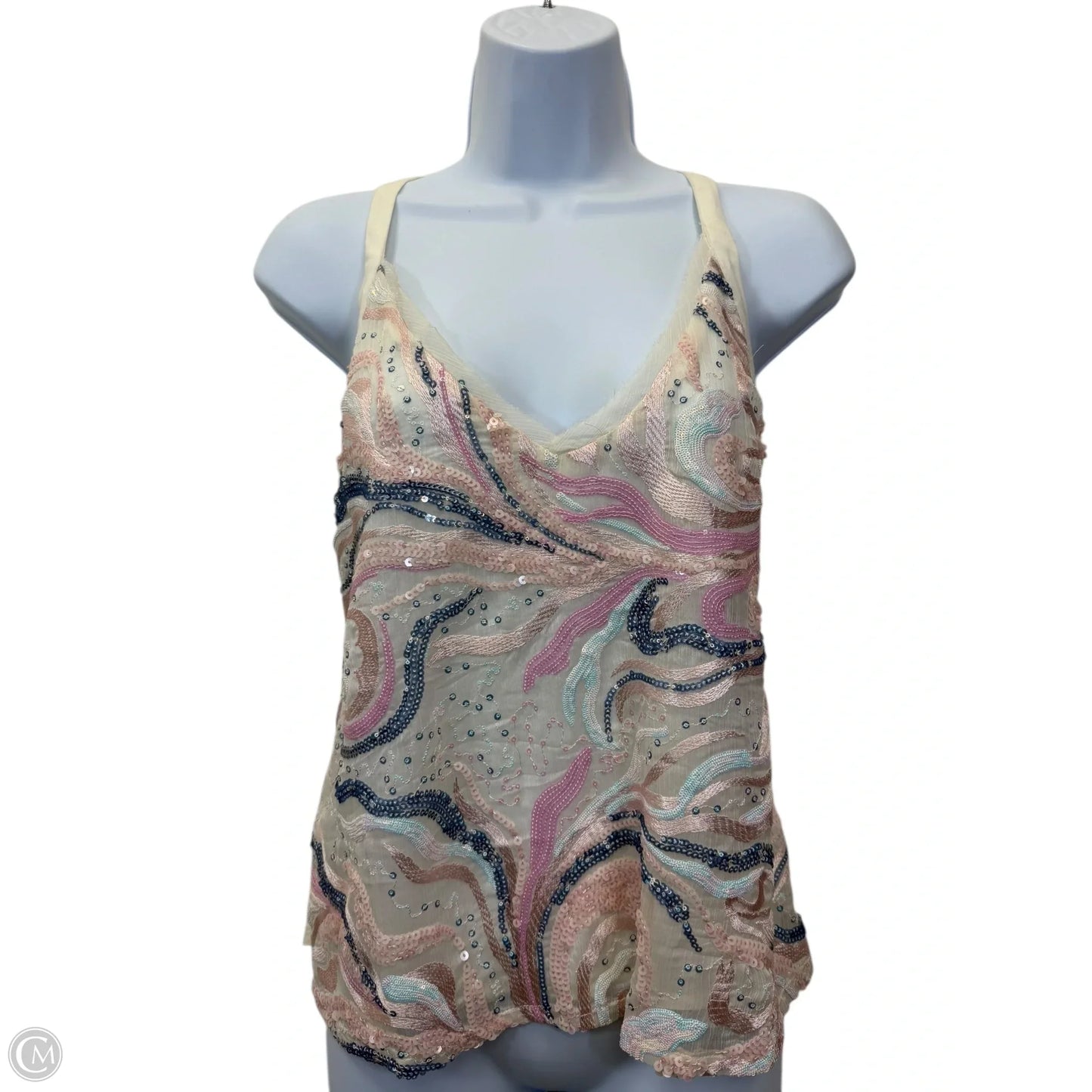 Top Sleeveless Designer By Tiny In Blue & Pink, Size: S