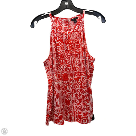 Top Sleeveless By Ann Taylor In Red & White, Size: S