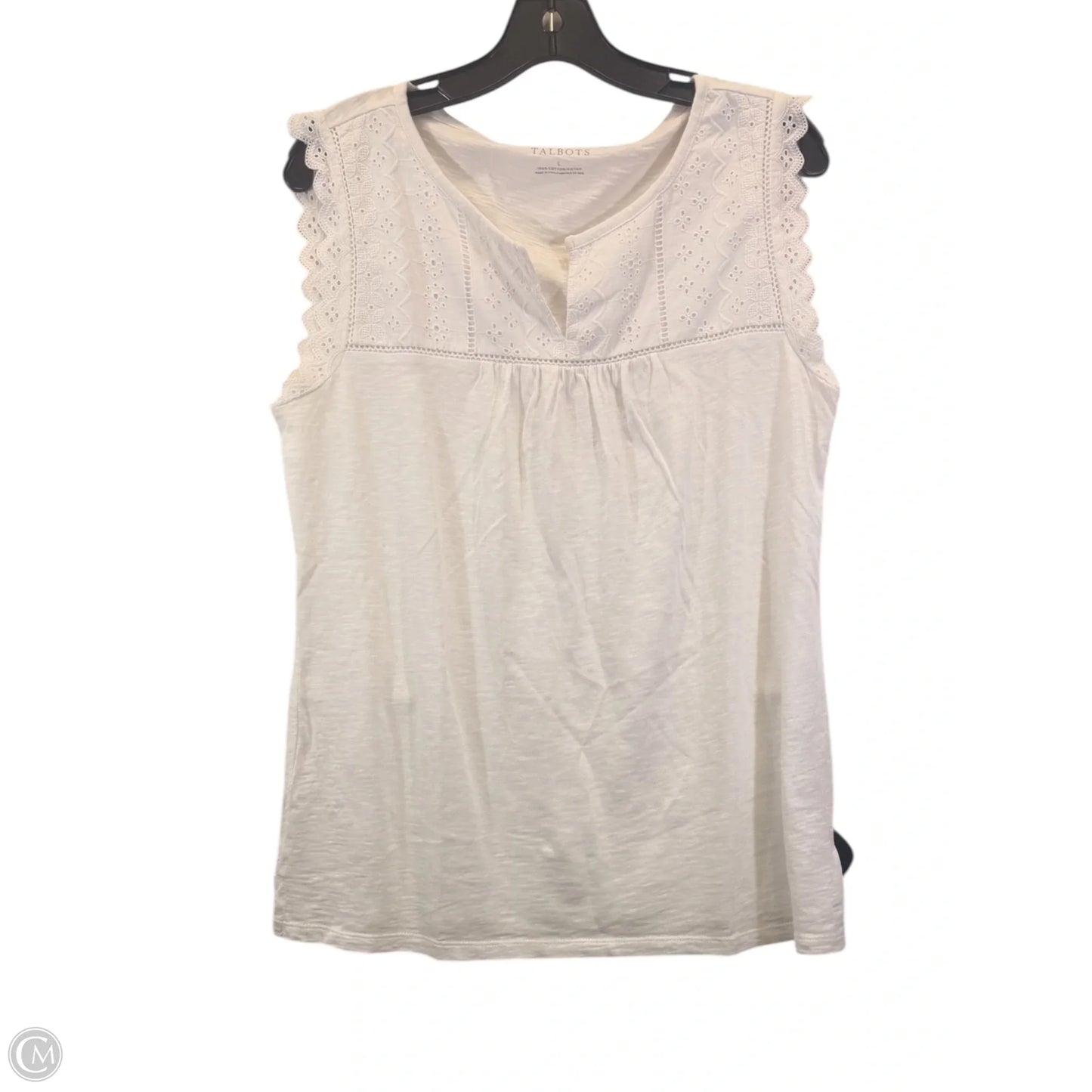 Top Sleeveless Basic By Talbots In White, Size: L