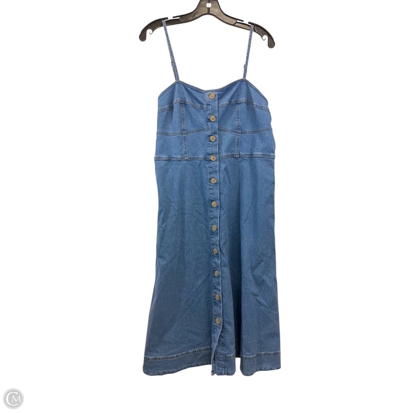 Dress Casual Midi By Universal Thread In Blue Denim, Size: Xl