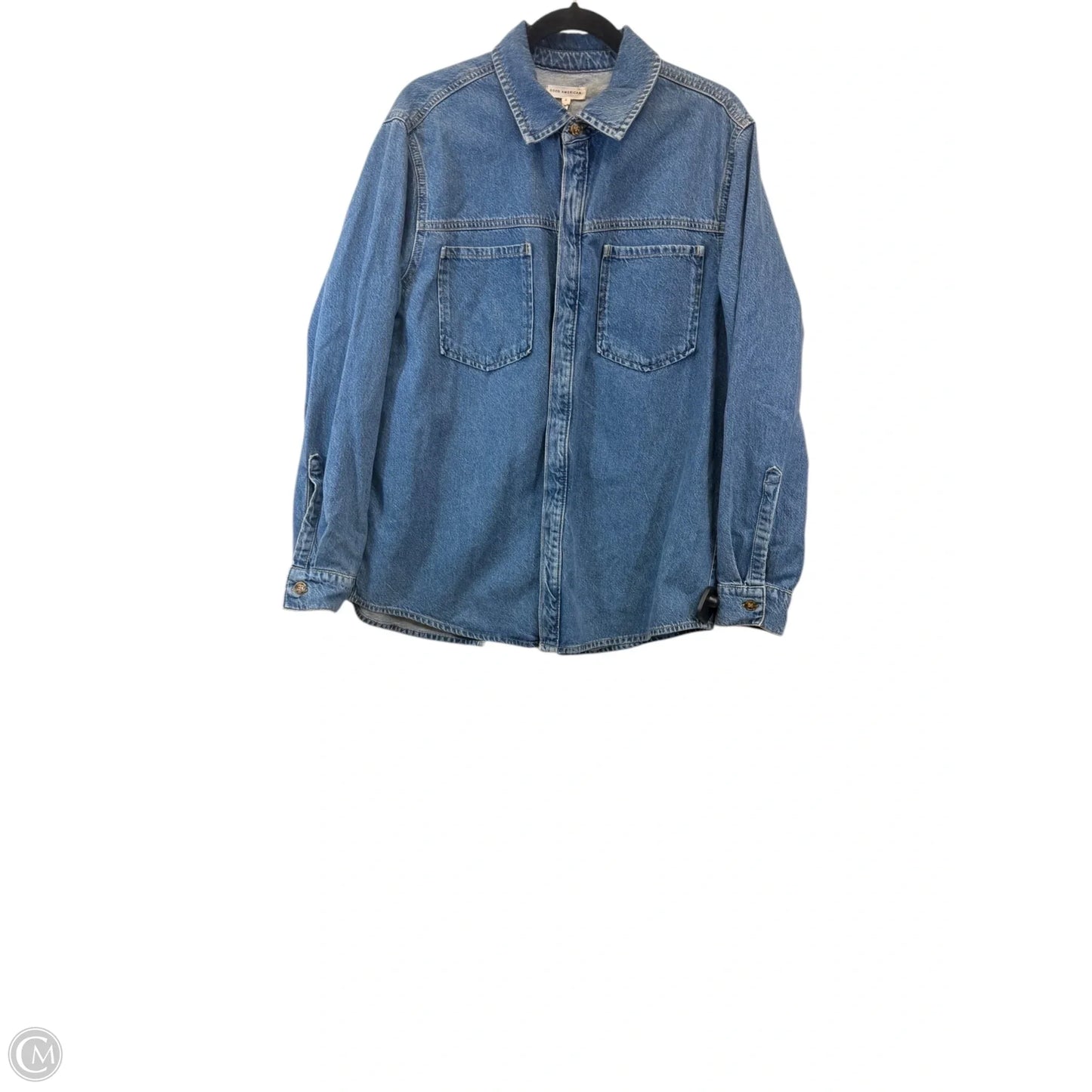 Jacket Denim By Good American In Blue Denim, Size: M