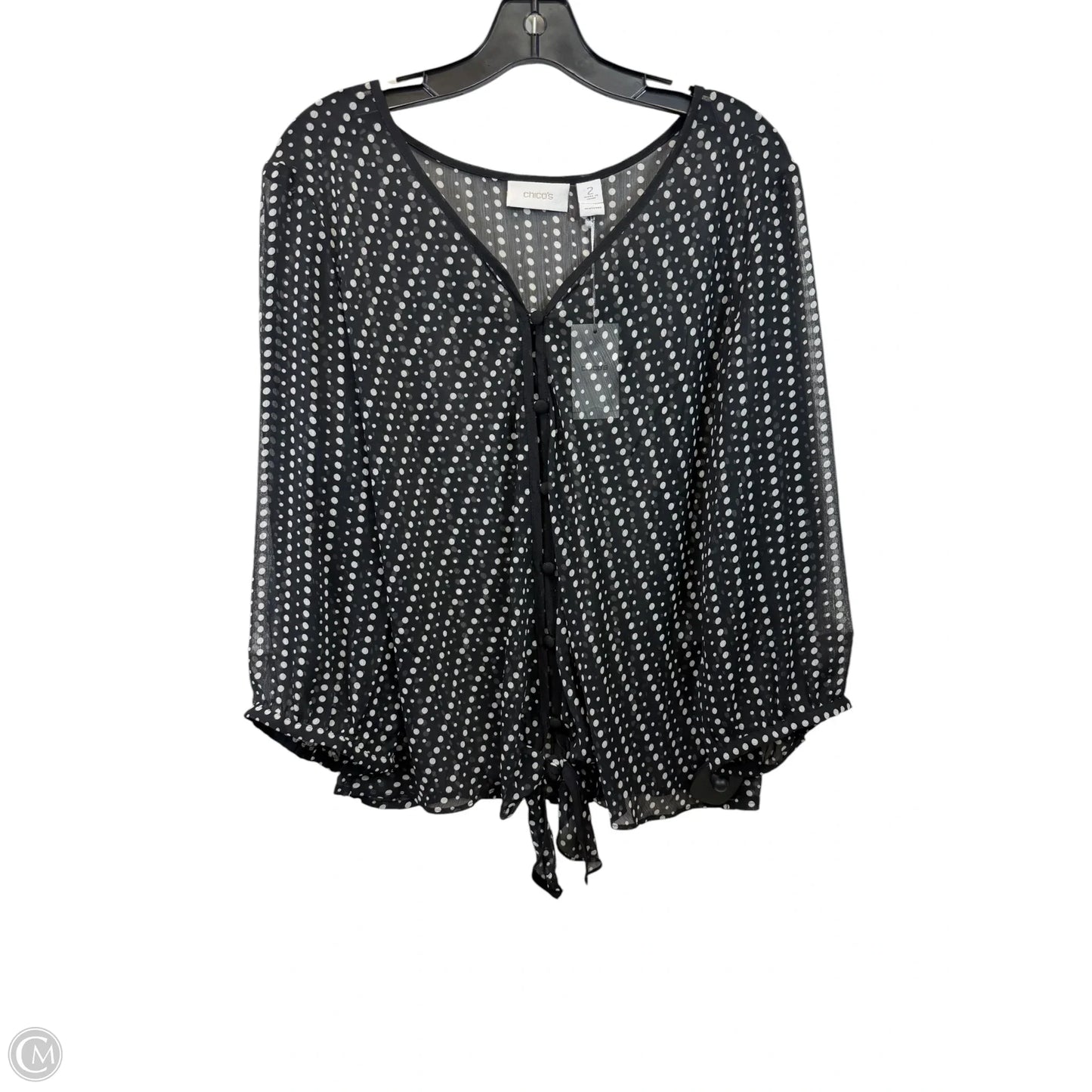 Top Short Sleeve By Chicos In Polkadot Pattern, Size: L