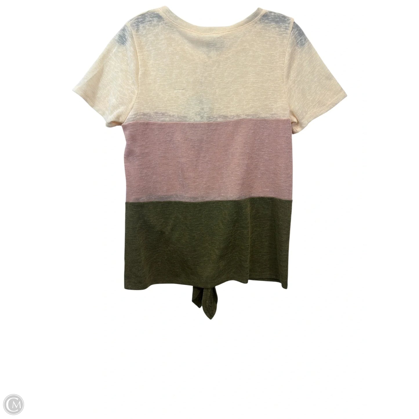 Top Short Sleeve By Tru Self In Pink & Tan, Size: M