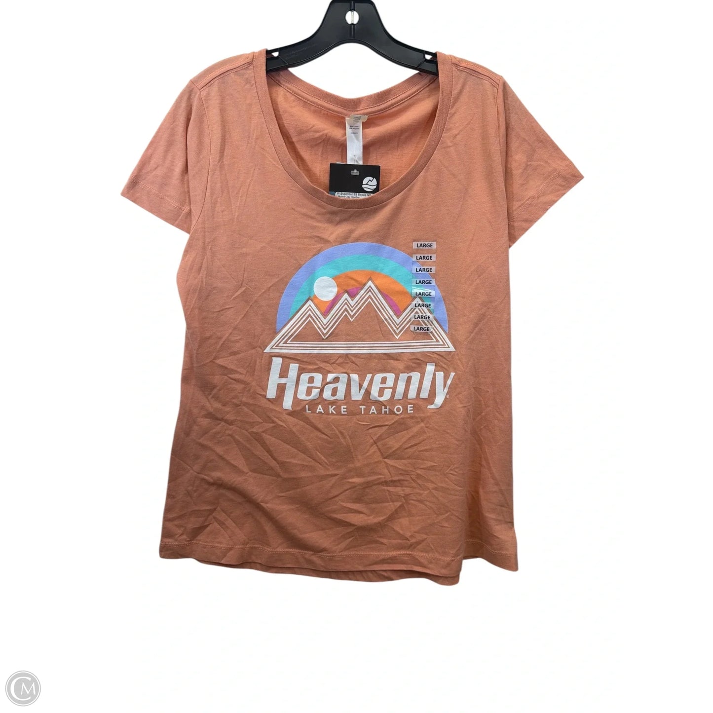 Top Short Sleeve Basic By Ouray In Peach, Size: L