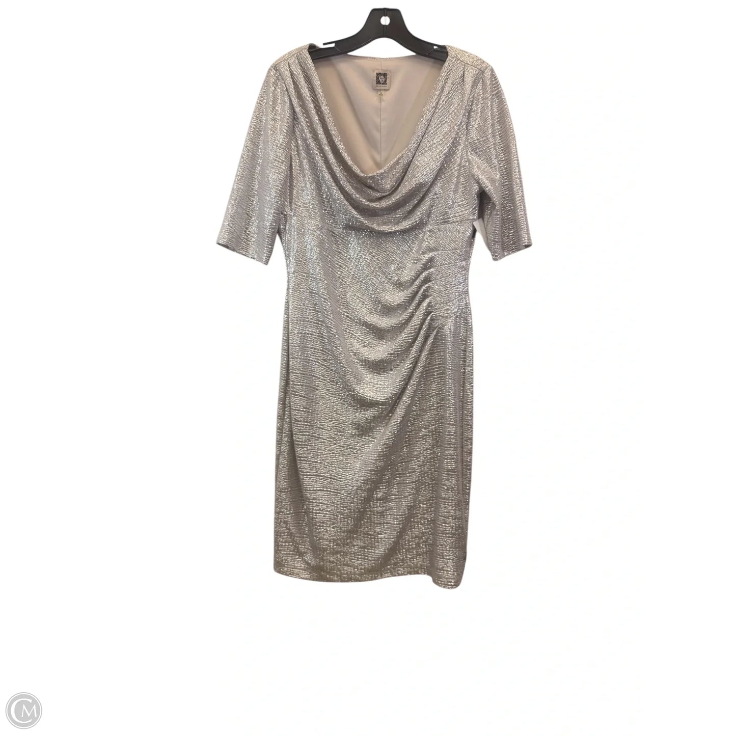 Dress Party Midi By Anne Klein In Silver, Size: M