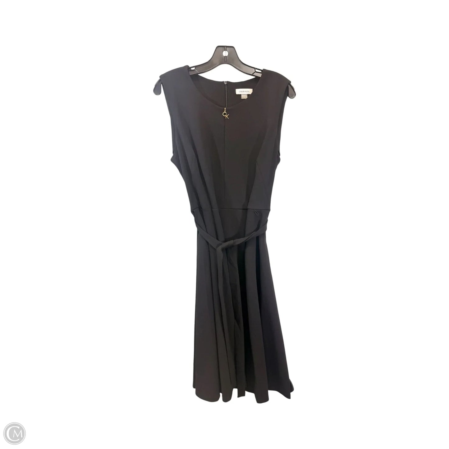 Dress Casual Midi By Calvin Klein In Black & Gold, Size: Xl