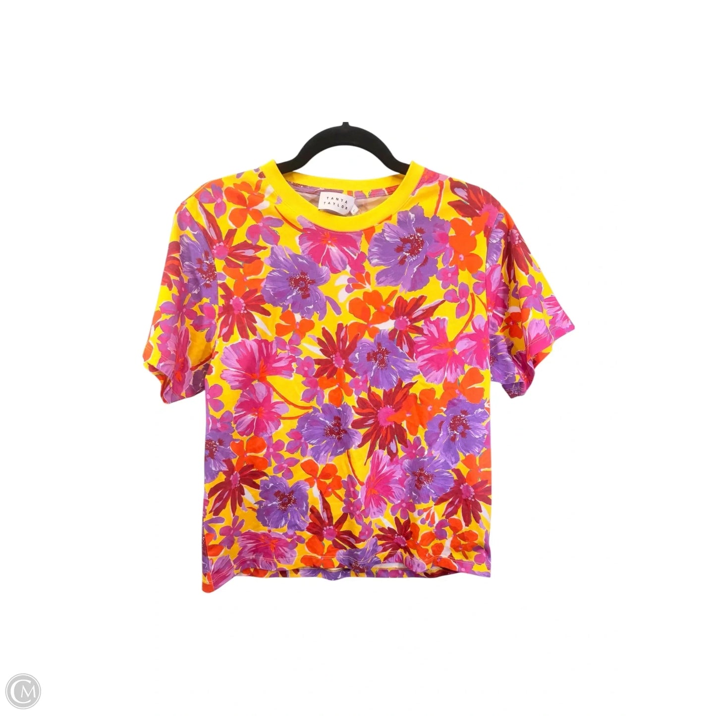Top Short Sleeve By Tanya Taylor In Floral Print, Size: L
