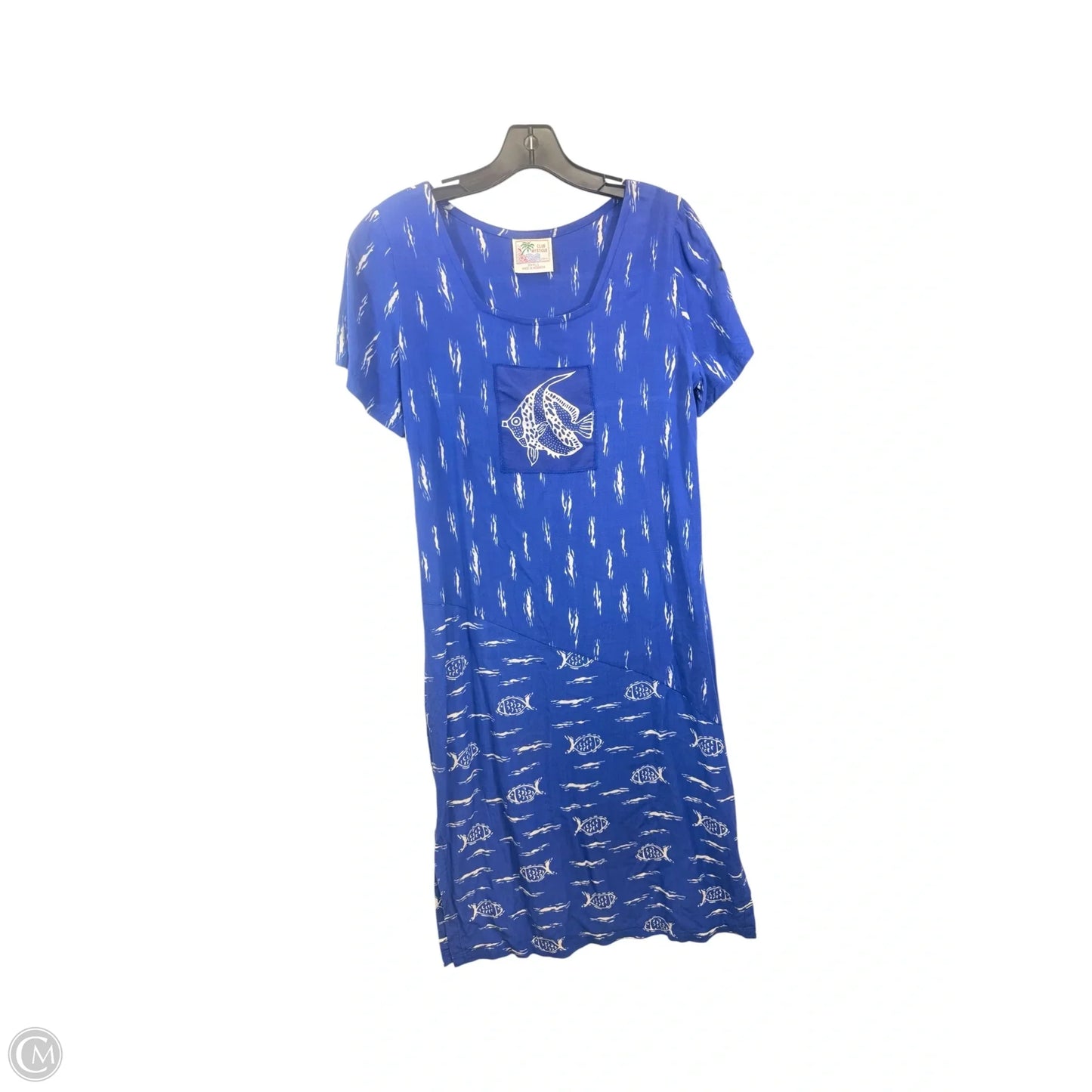 Dress Casual Maxi By Club Mystique In Blue & White, Size: S