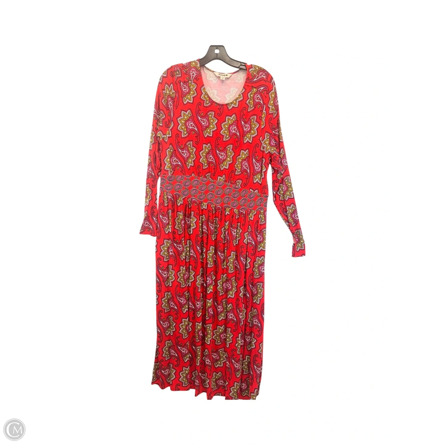 Dress Casual Maxi By Boden In Green & Red, Size: Xl