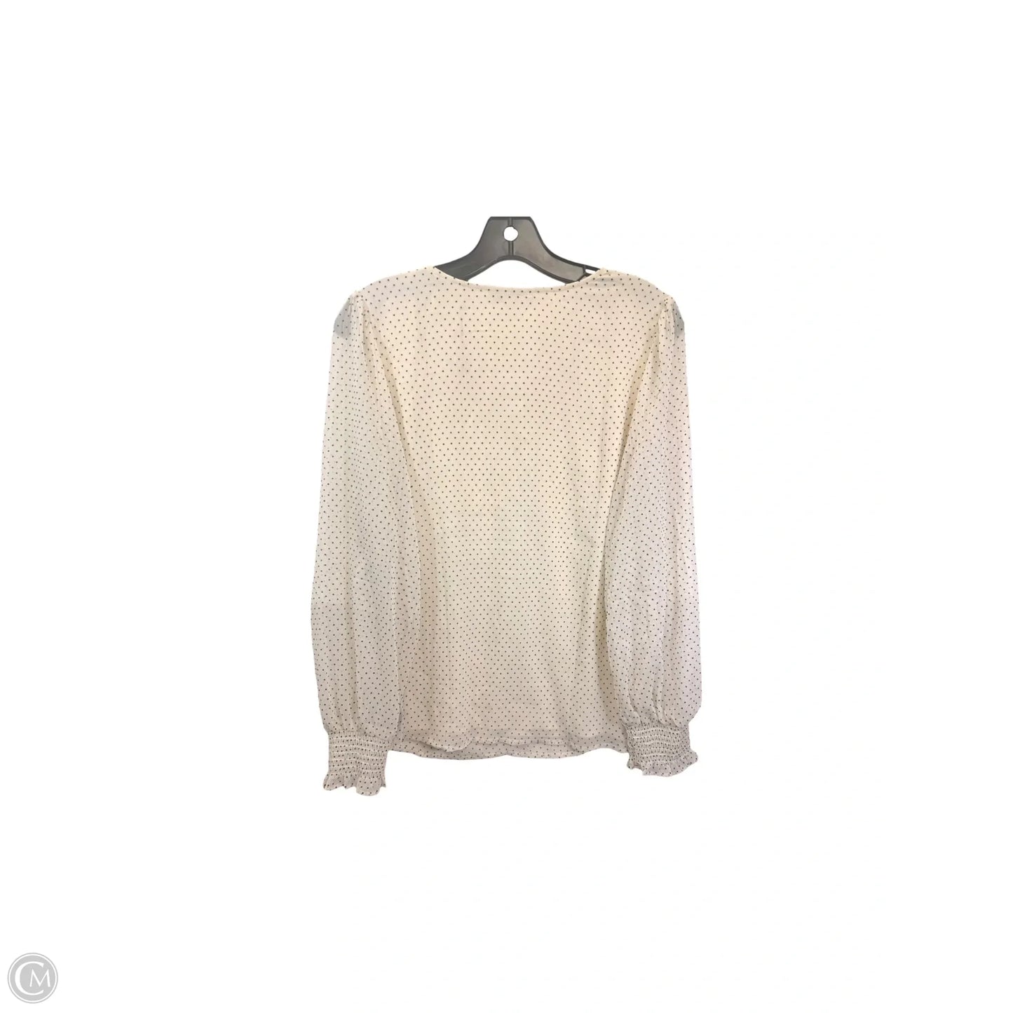 Top Long Sleeve By Loft In Black & Cream, Size: M