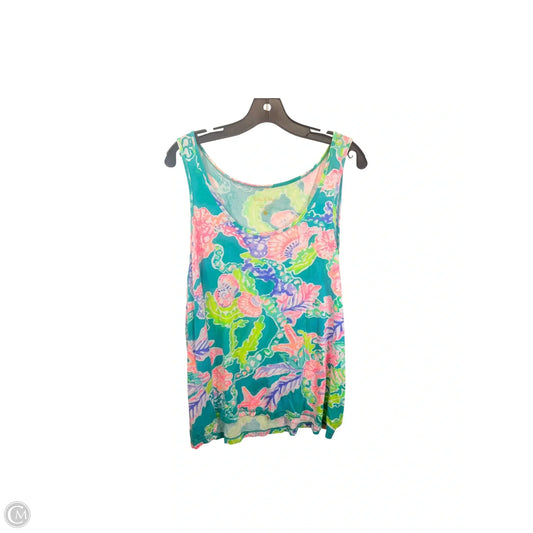 Top Sleeveless Designer By Lilly Pulitzer In Green & Pink, Size: Xl