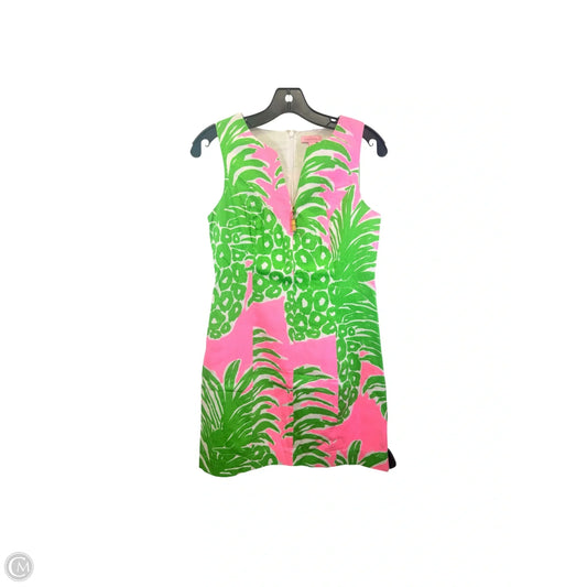 Dress Designer By Lilly Pulitzer In Green & Pink, Size: 4