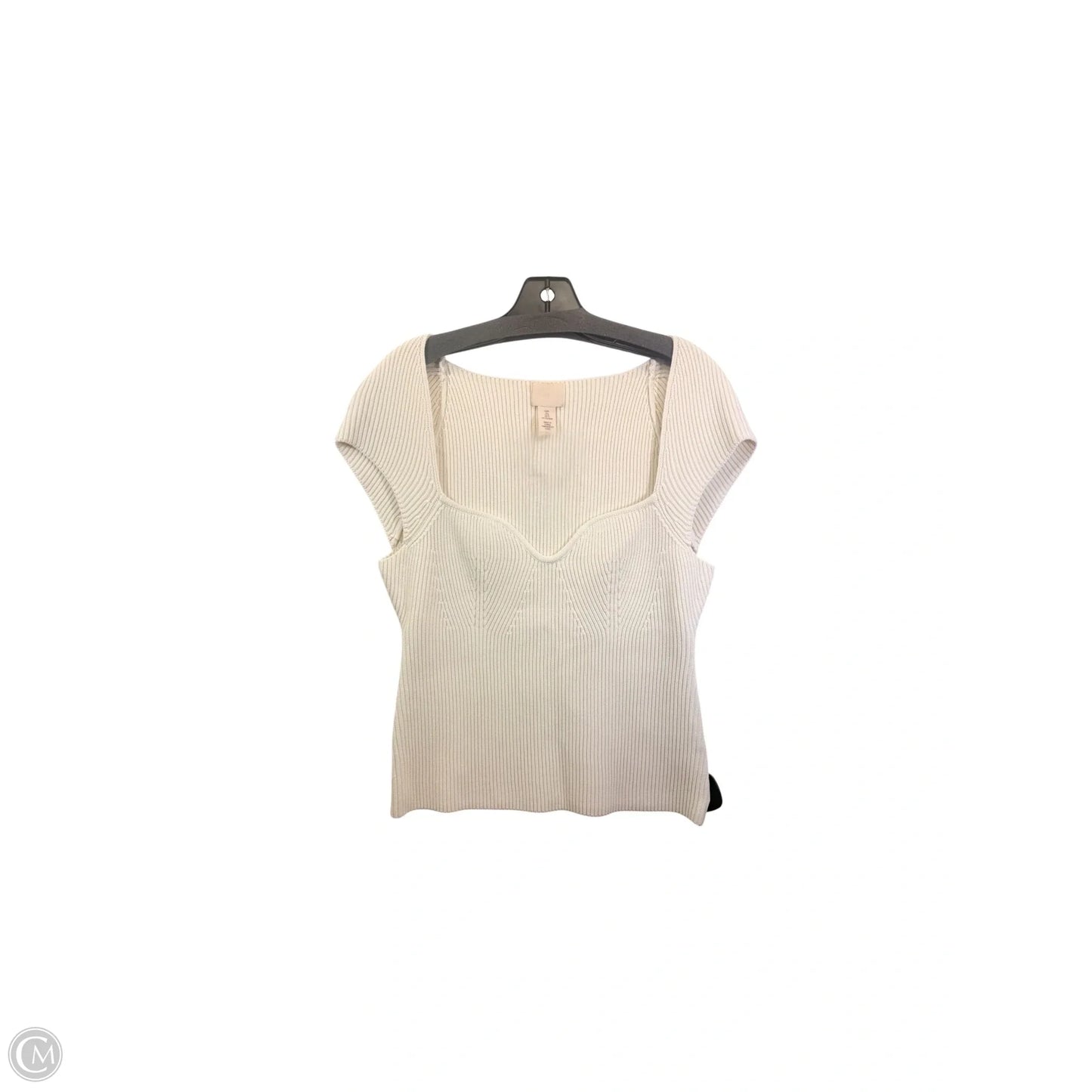 Sweater Short Sleeve By H&m In Tan, Size: L