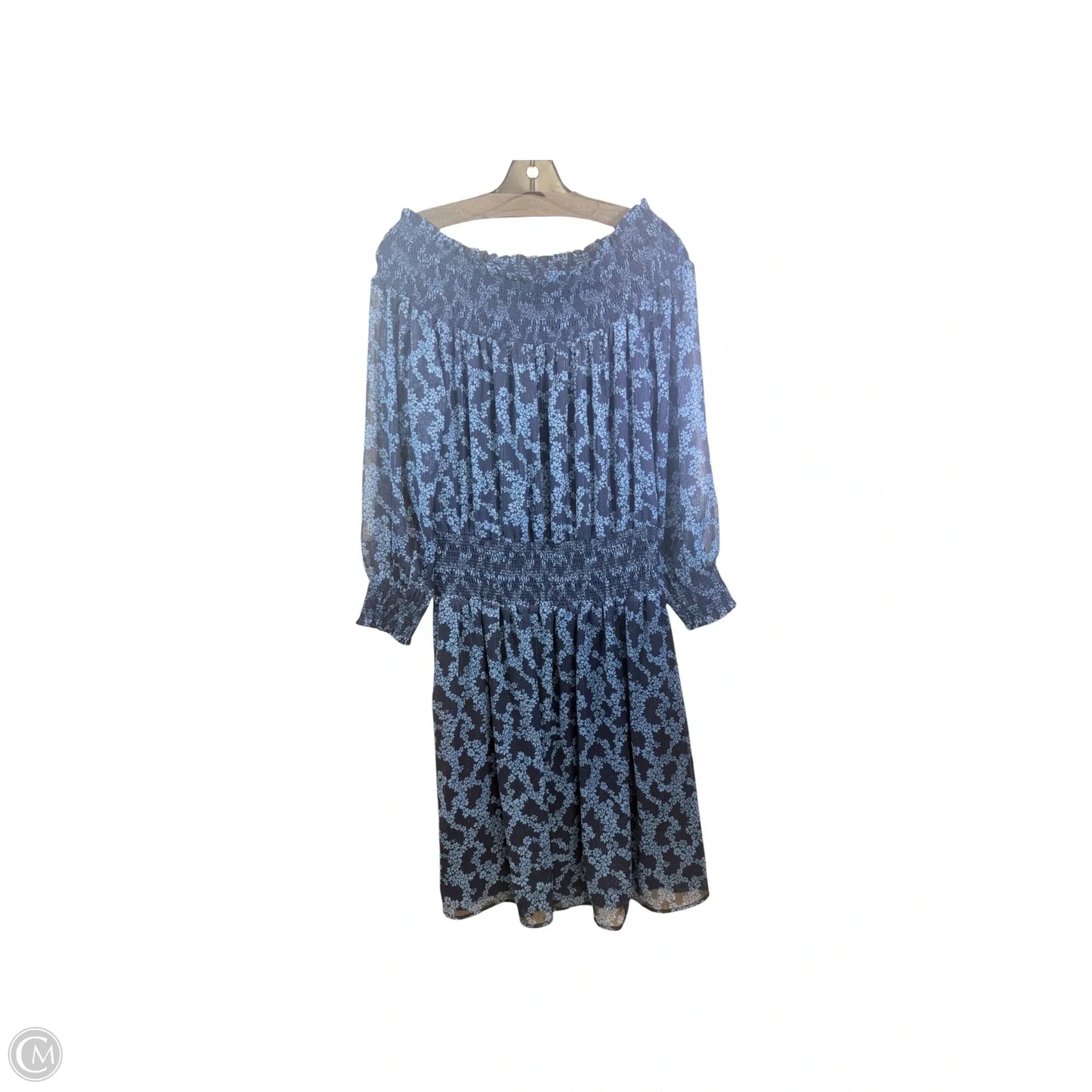 Dress Casual Midi By Michael By Michael Kors In Blue & Gold, Size: L