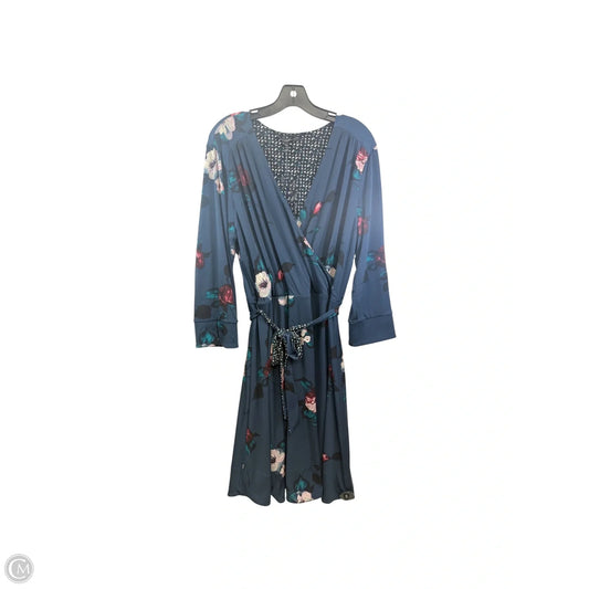 Dress Casual Midi By White House Black Market In Floral Print, Size: Xl