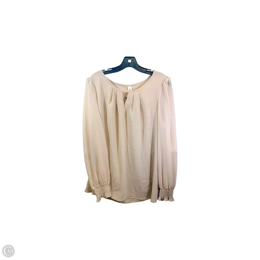 Top Long Sleeve By Blooming Jelly In Tan, Size: Xl