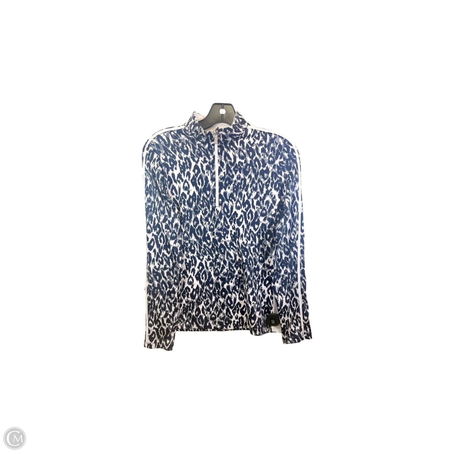 Athletic Top Long Sleeve Collar By Tail In Blue & White, Size: Xs