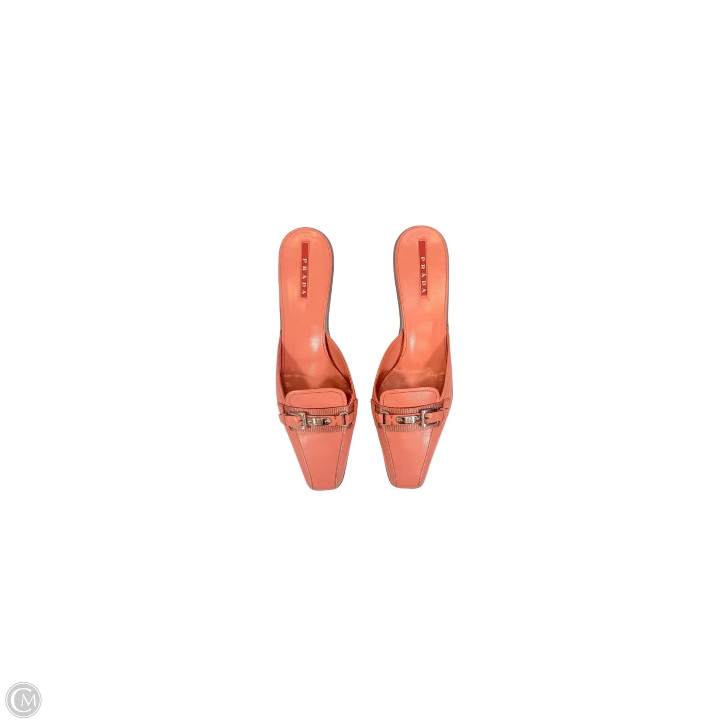 Shoes Luxury Designer By Prada In Peach, Size: 7