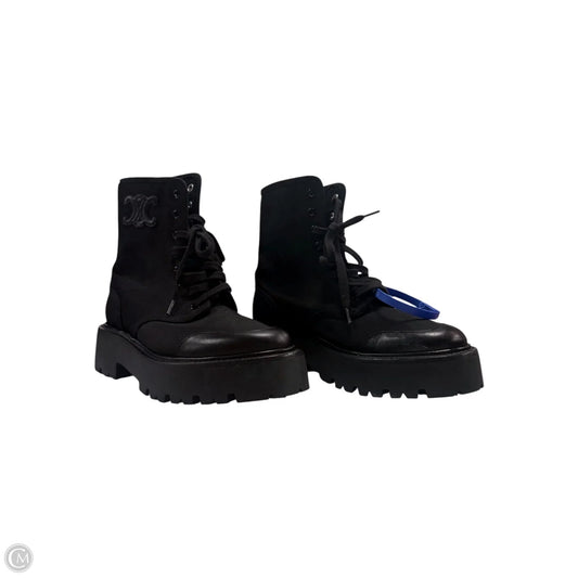 Boots Luxury Designer By Celine In Black, Size: 10