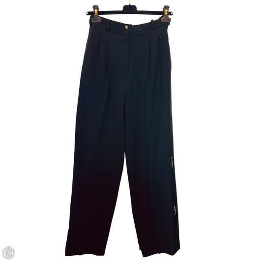 Pants Luxury Designer By Chanel In Black, Size: 8
