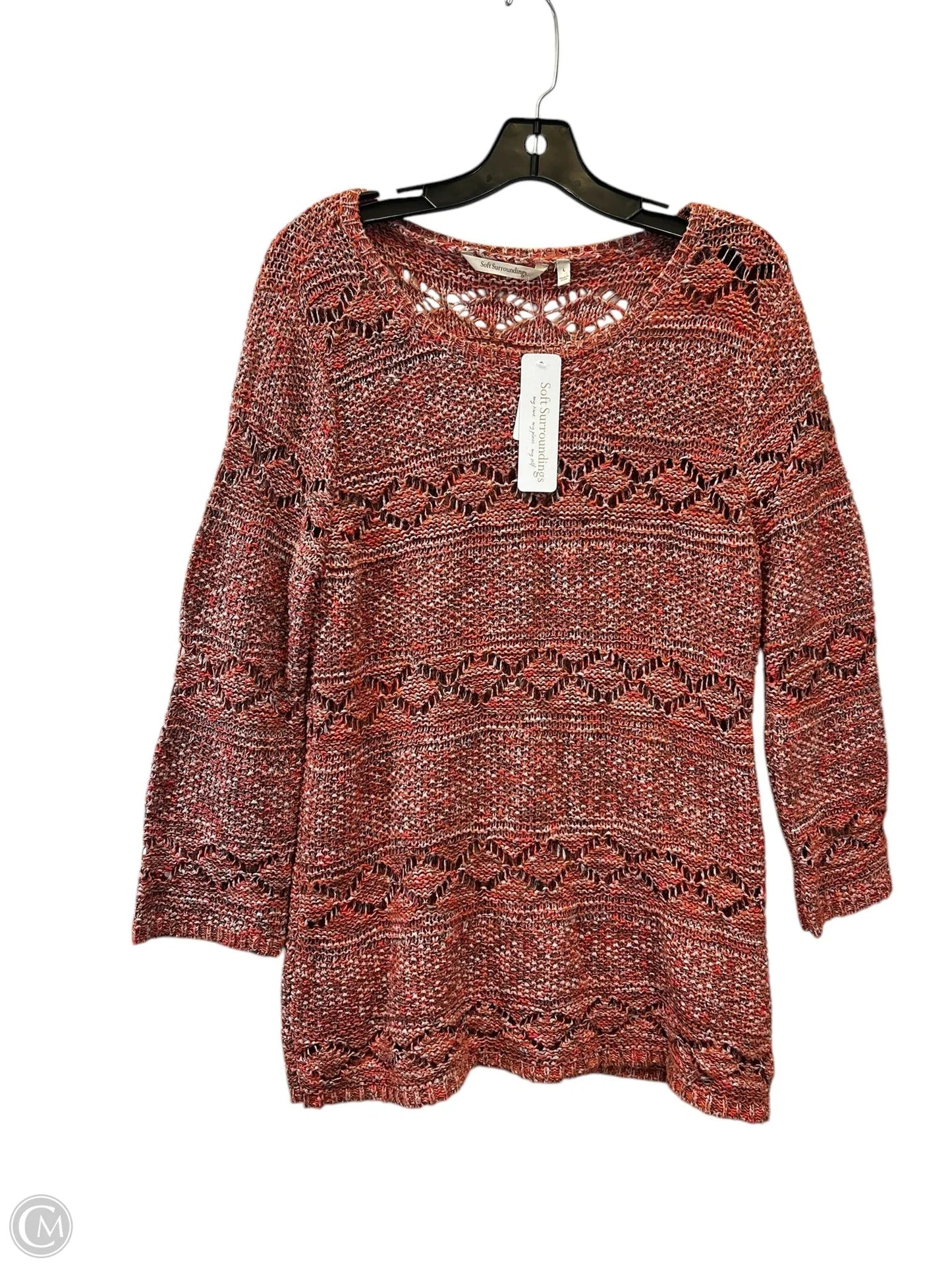Sweater By Soft Surroundings In Peach, Size: L