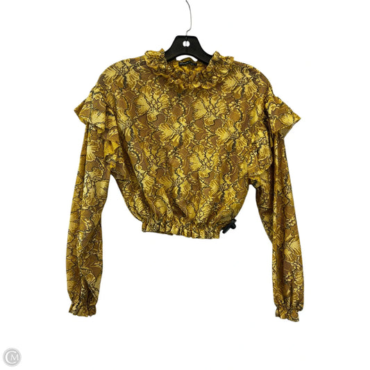 Top Long Sleeve By Zara In Yellow, Size: S