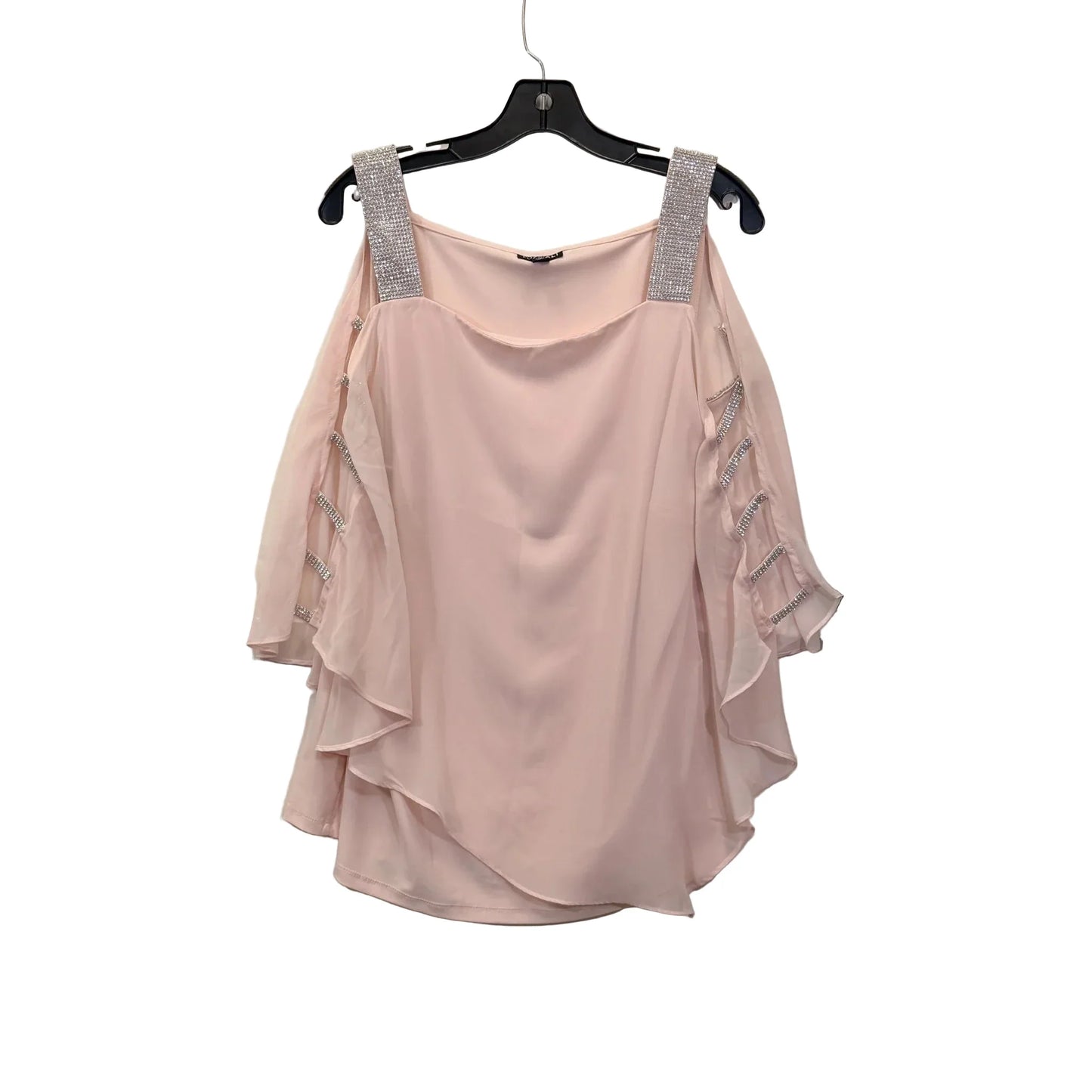Top Sleeveless By Roz And Ali In Pink & Silver, Size: 2x