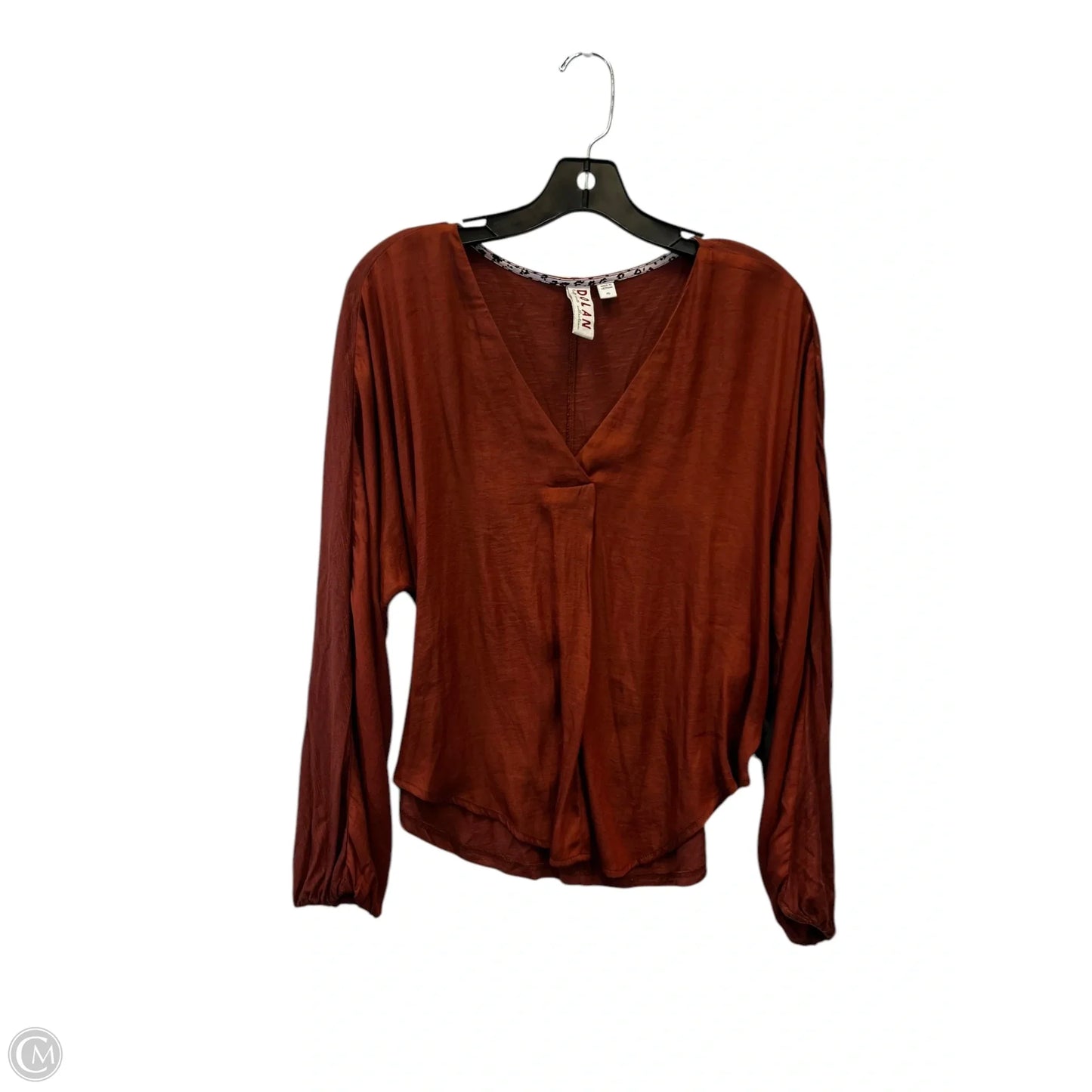 Top Long Sleeve Designer By Dolan Left Coast In Brown, Size: Xs