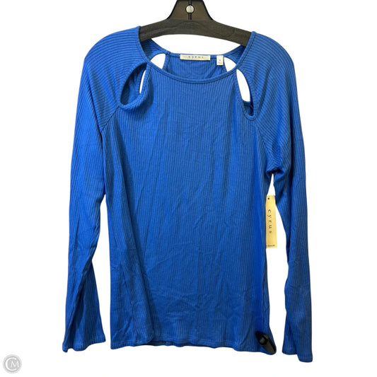 Top Long Sleeve By Cyrus Knits In Blue, Size: M