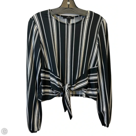 Top Long Sleeve By Forever 21 In Black & White, Size: S