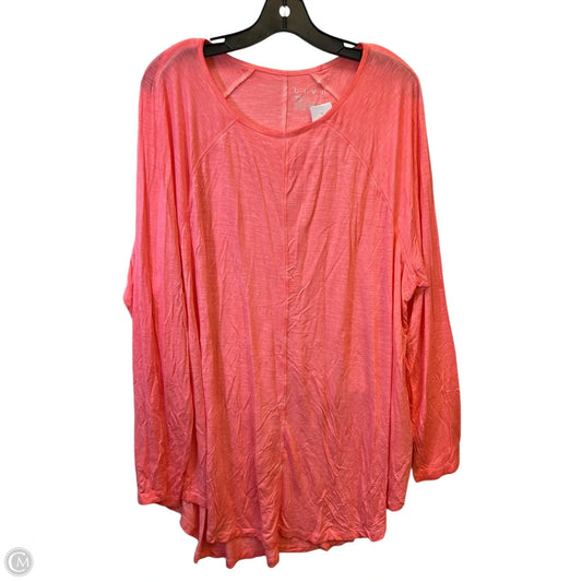 Top Long Sleeve Basic By Livi Active In Peach, Size: 2x