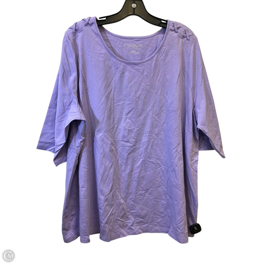 Top Short Sleeve Basic By Catherines In Purple, Size: 1x