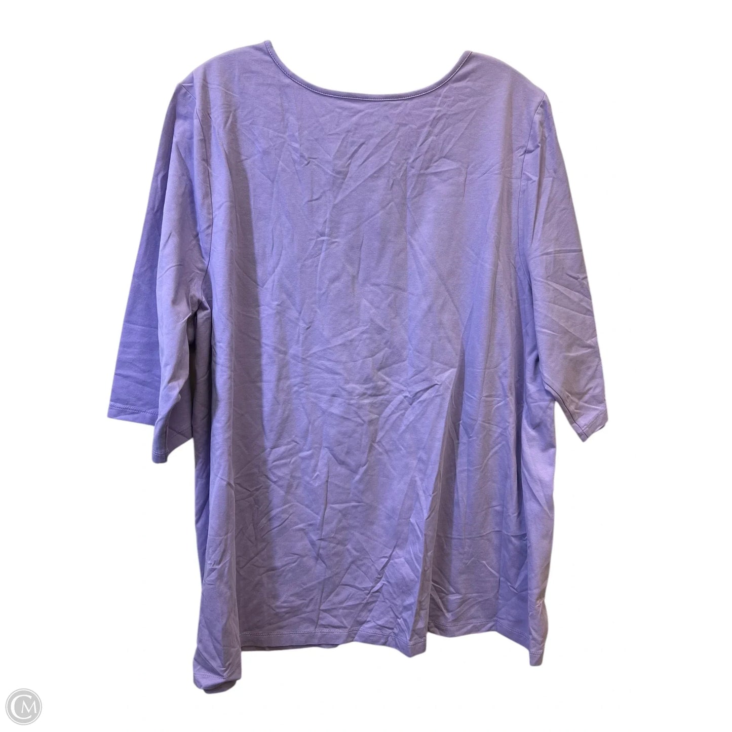 Top Short Sleeve Basic By Catherines In Purple, Size: 1x