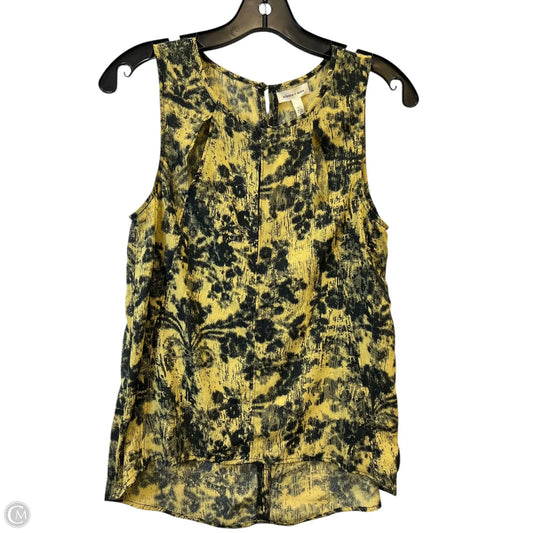 Top Sleeveless By Silence And Noise In Black & Yellow, Size: S