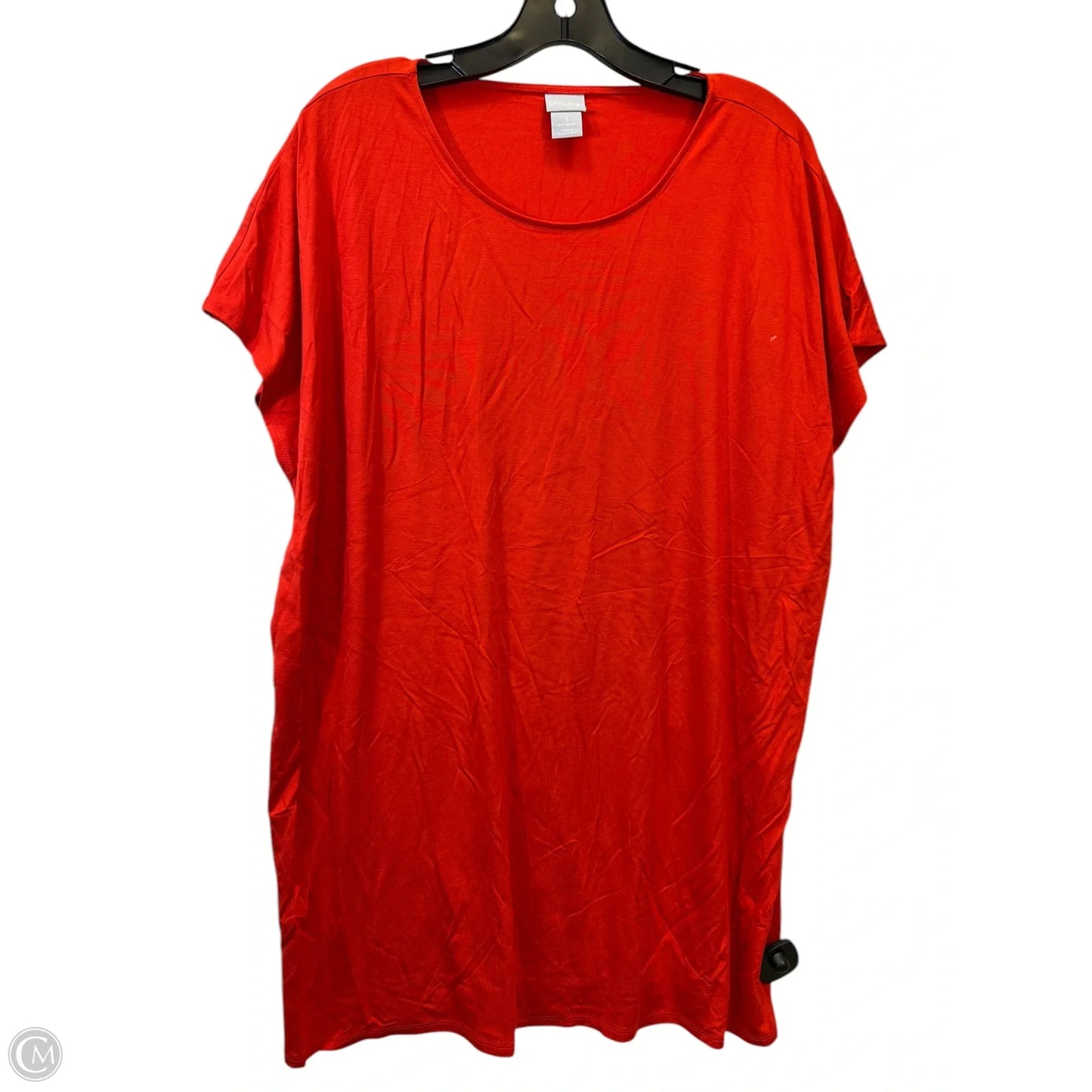 Top Short Sleeve By Chicos In Orange, Size: Xl