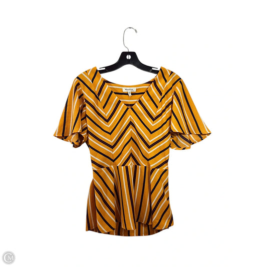 Top Short Sleeve By Monteau In Orange & Tan, Size: L