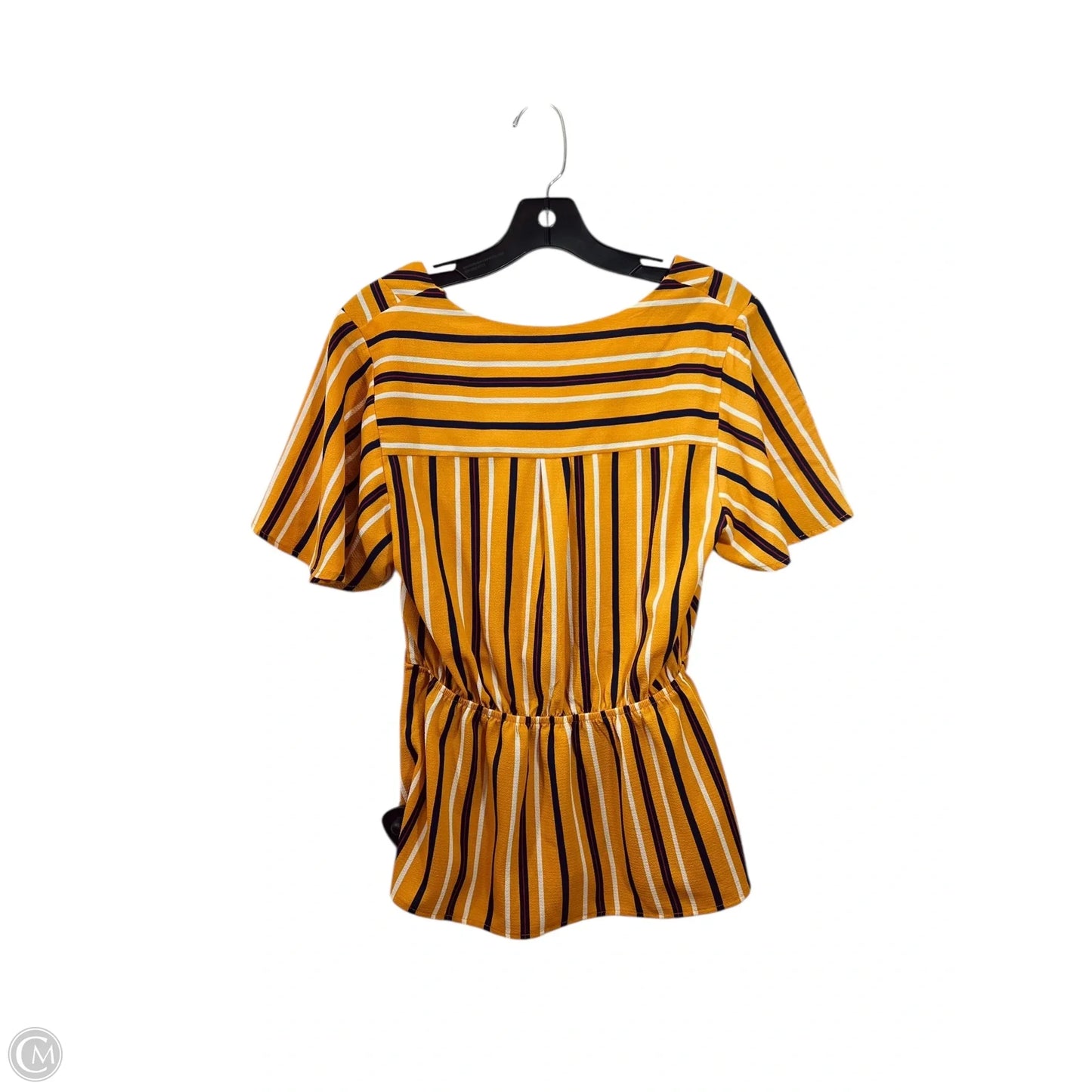 Top Short Sleeve By Monteau In Orange & Tan, Size: L