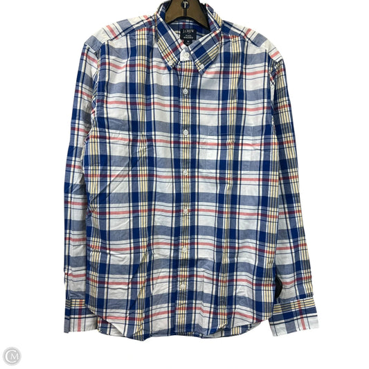 Top Long Sleeve By J. Crew In Plaid Pattern, Size: M