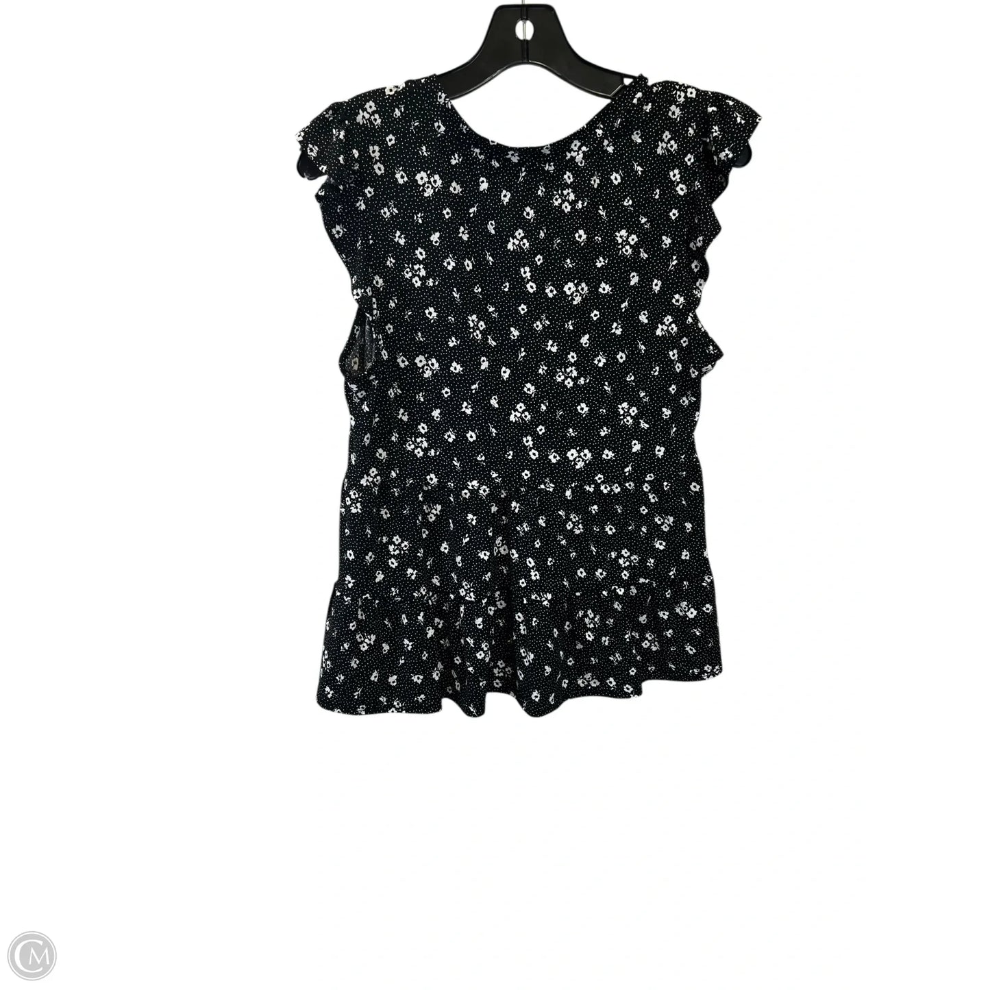 Top Short Sleeve By Monteau In Black & White, Size: Xl