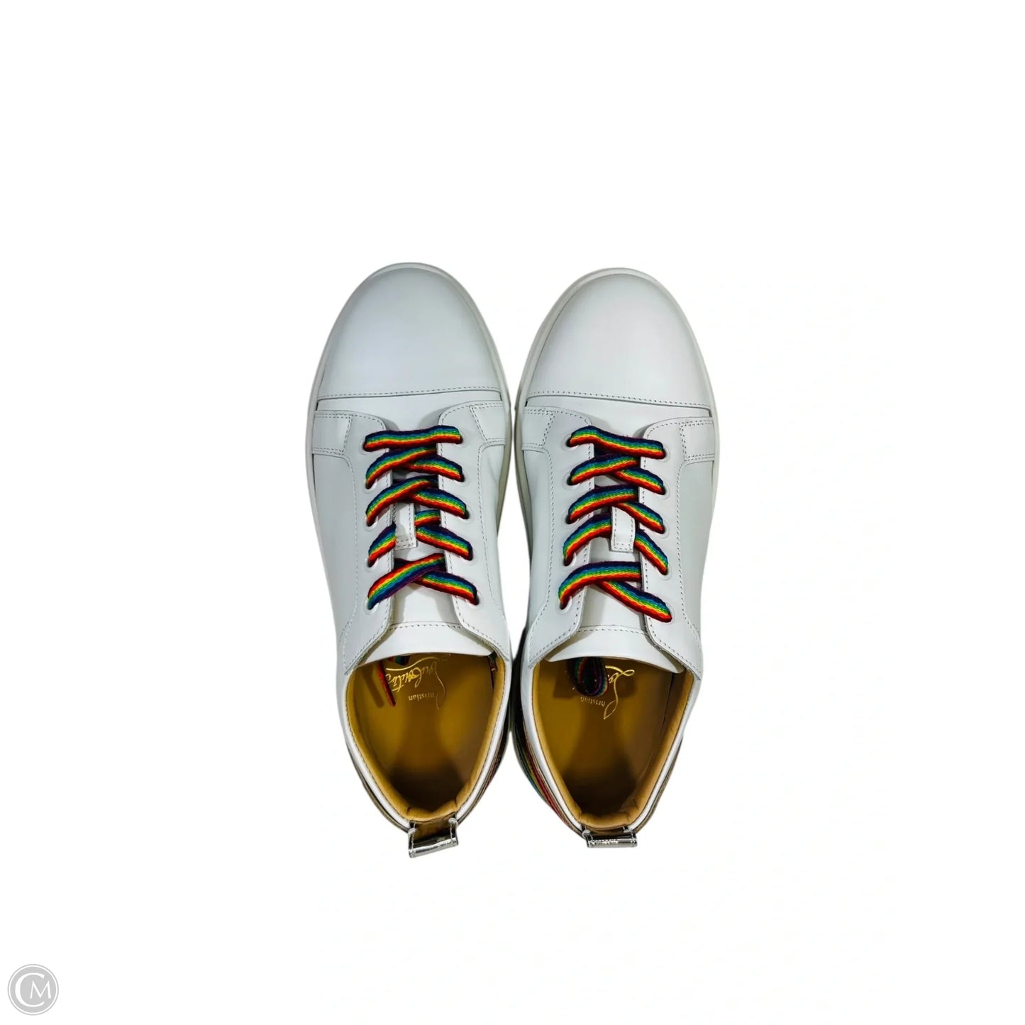 Shoes Luxury Designer By Christian Louboutin In Rainbow Print, Size: 7.5