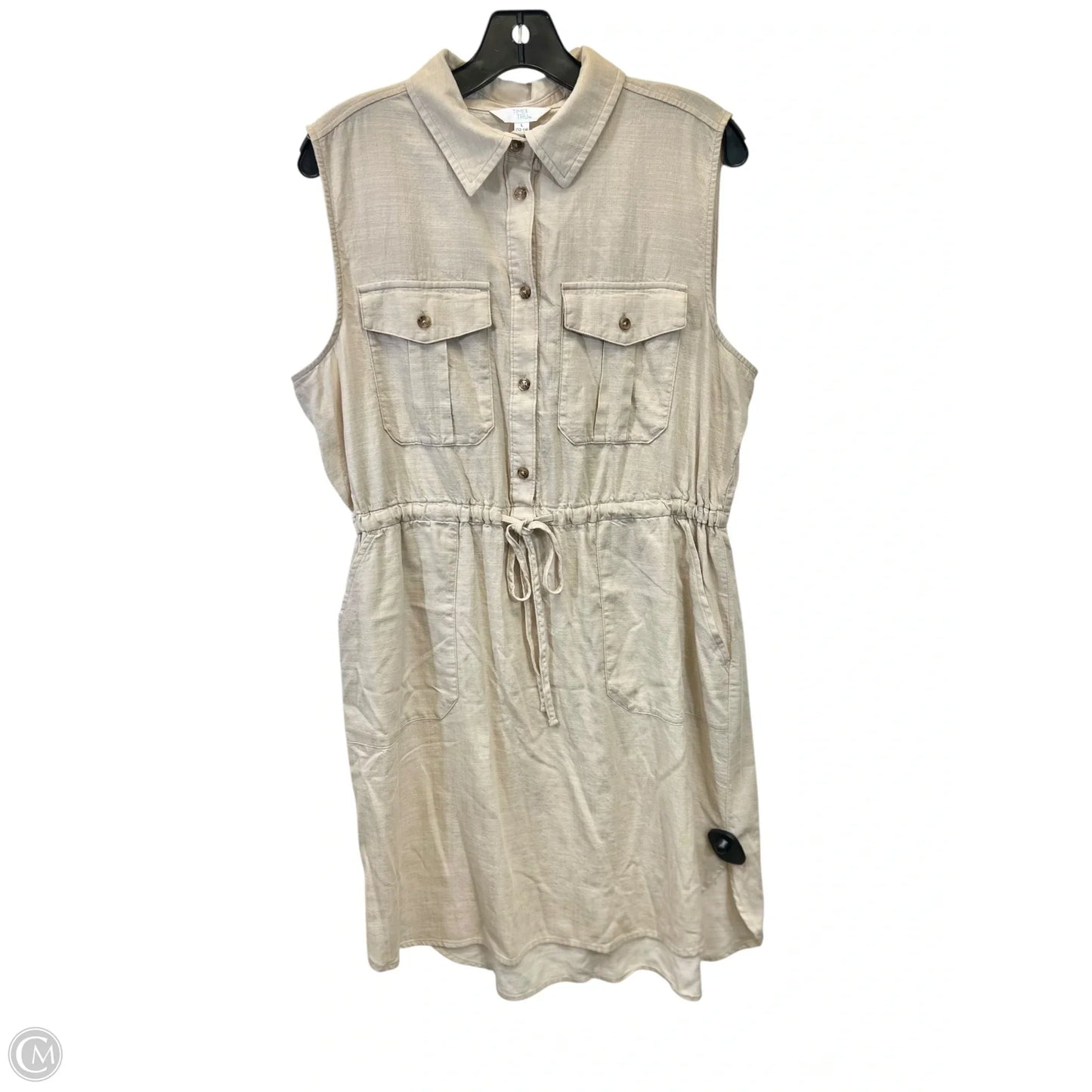 Dress Casual Midi By Time And Tru In Tan, Size: L