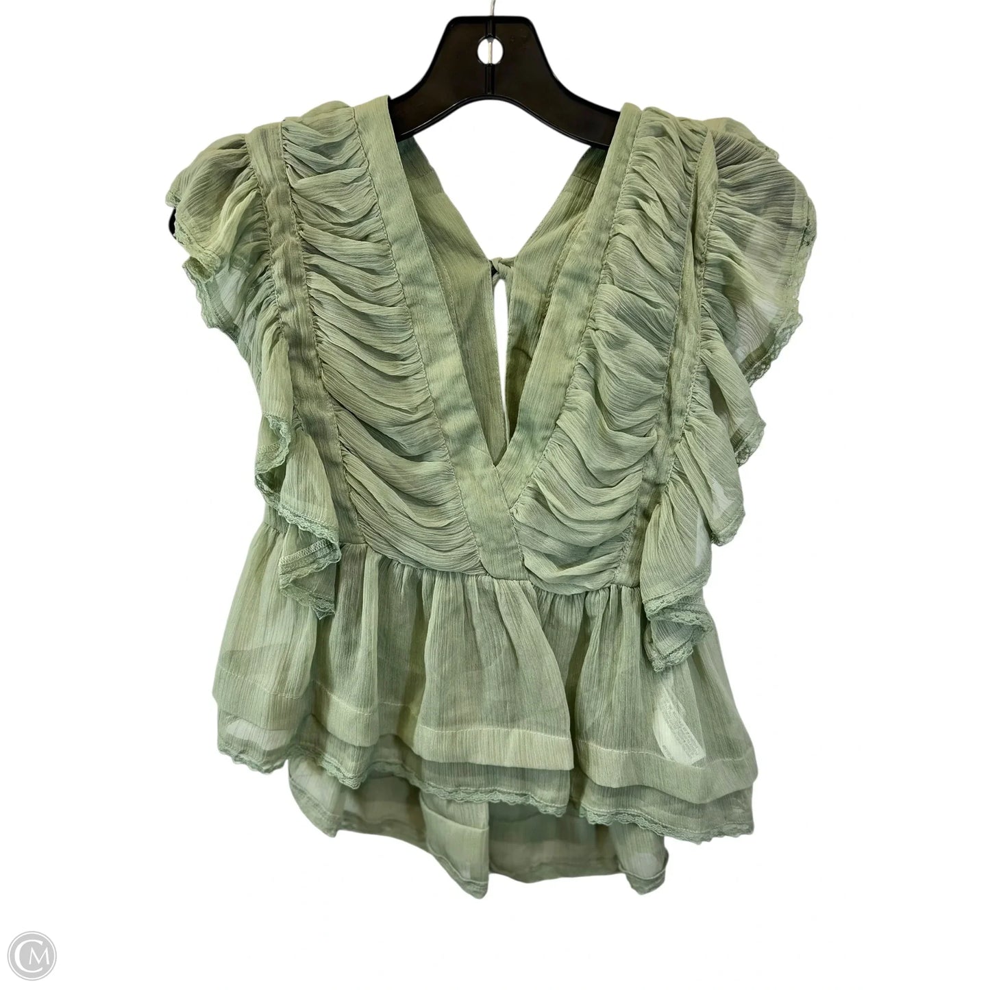 Top Short Sleeve By Forever 21 In Green, Size: L