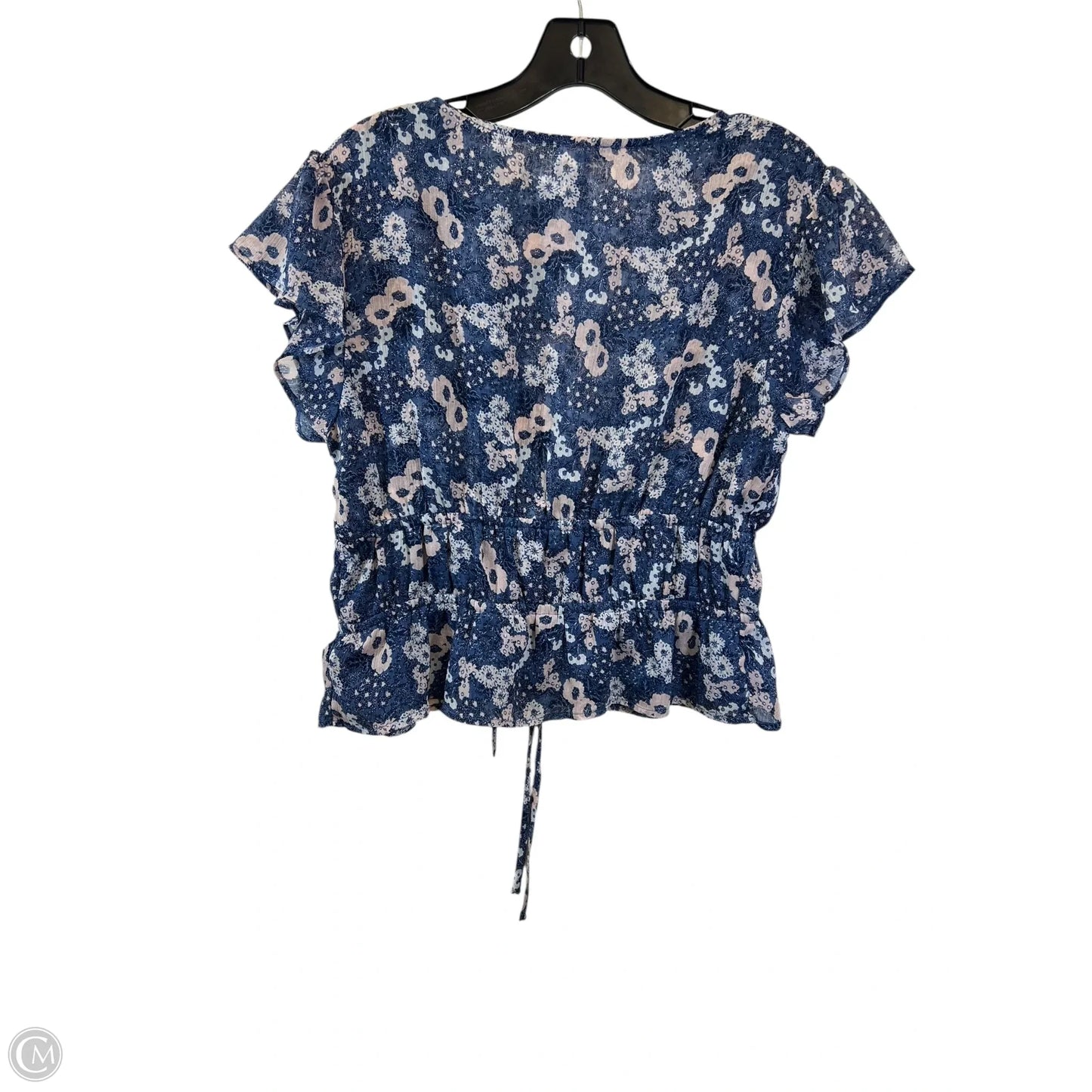 Top Short Sleeve By About A Girl In Blue & Pink, Size: L