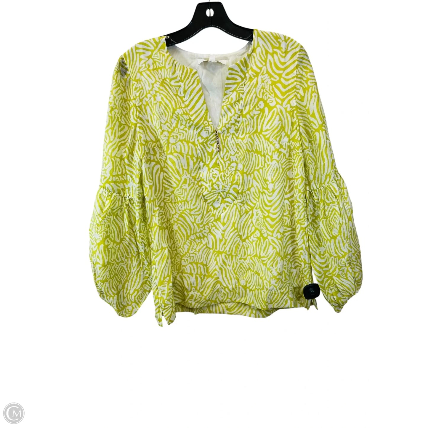 Top Long Sleeve By Lilly Pulitzer In Green & White, Size: 6