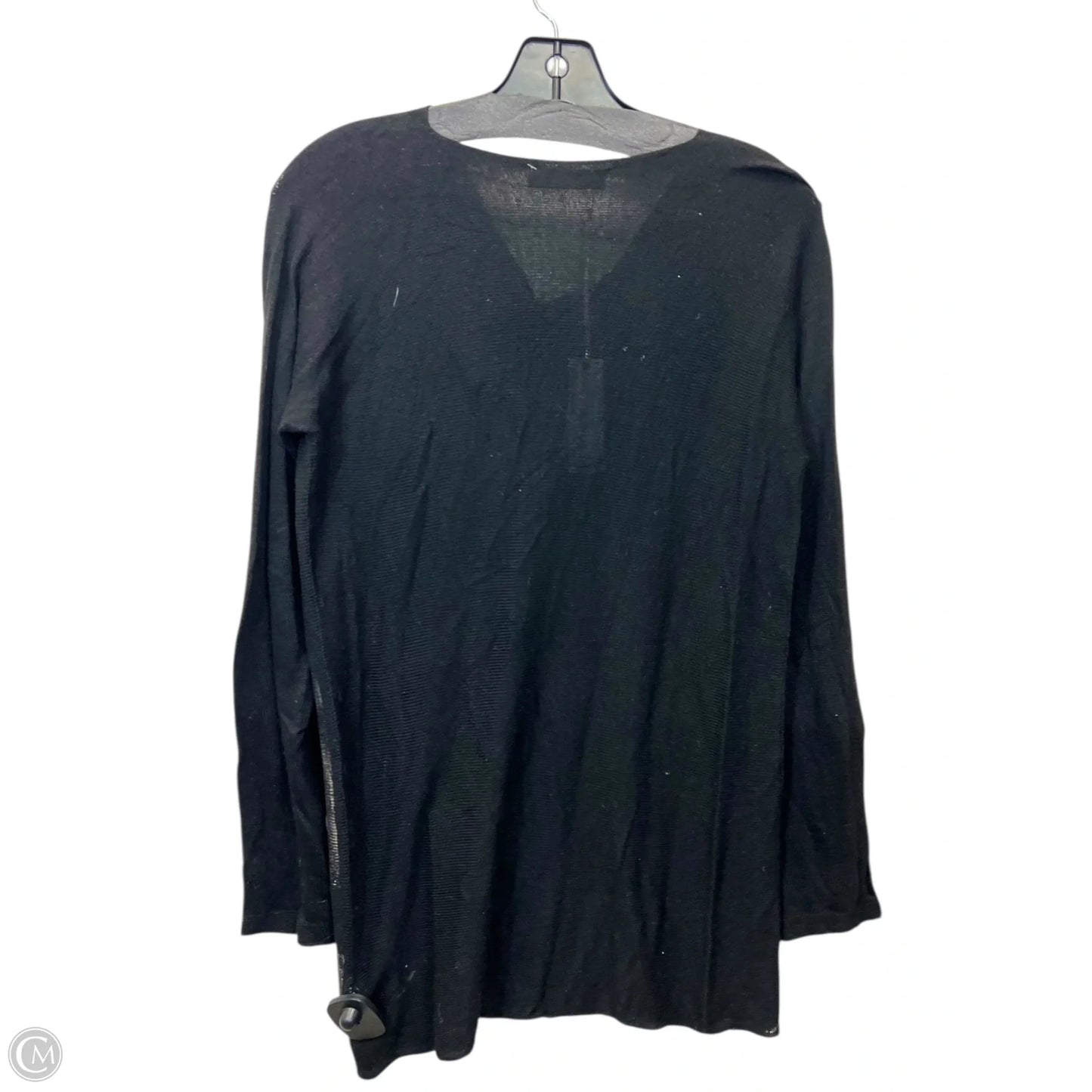 Top Long Sleeve By Eva Weekend In Black & Silver, Size: L